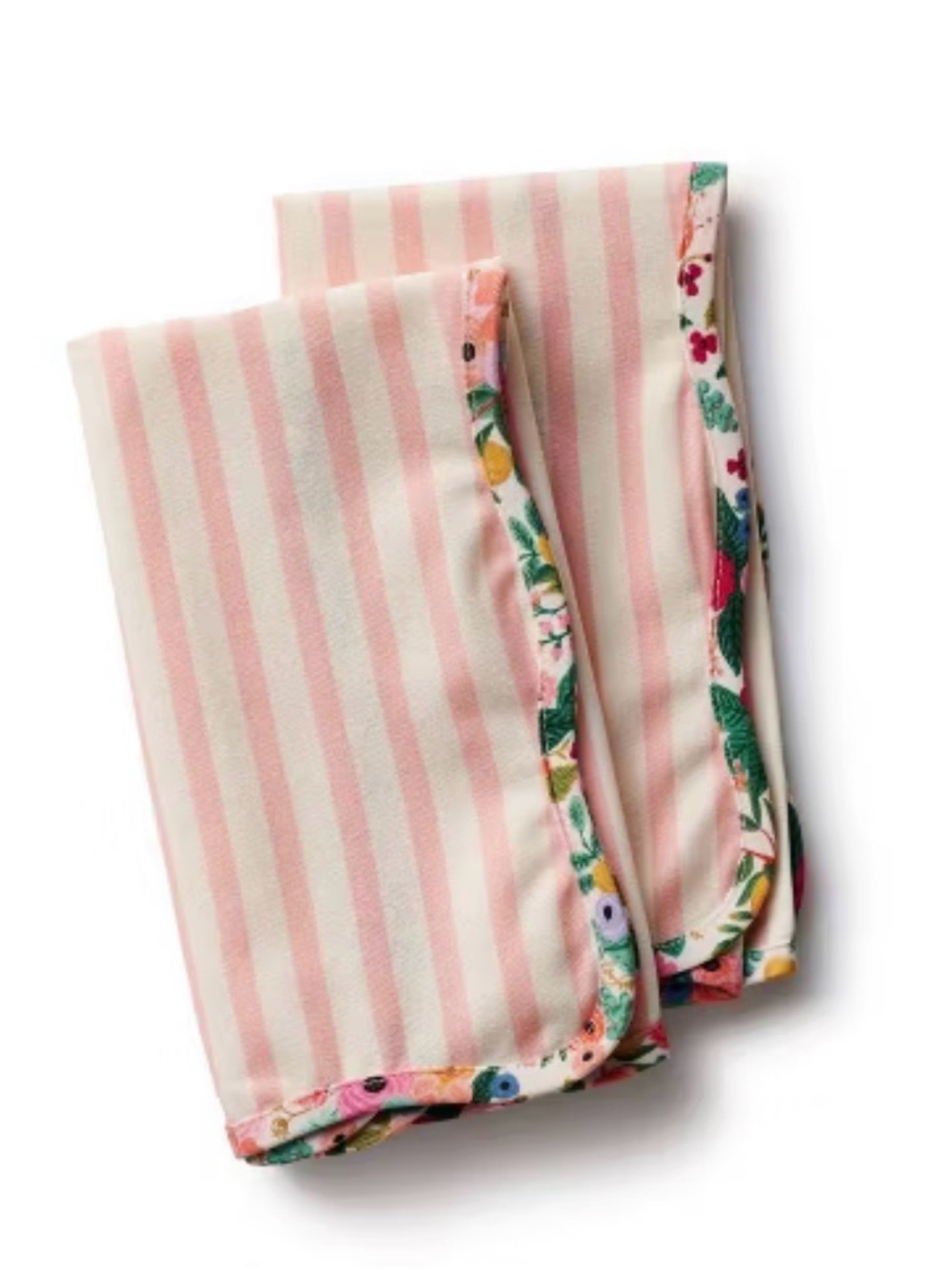 Rifle Paper Co. Garden Party Cotton Striped Napkins with Floral Edge